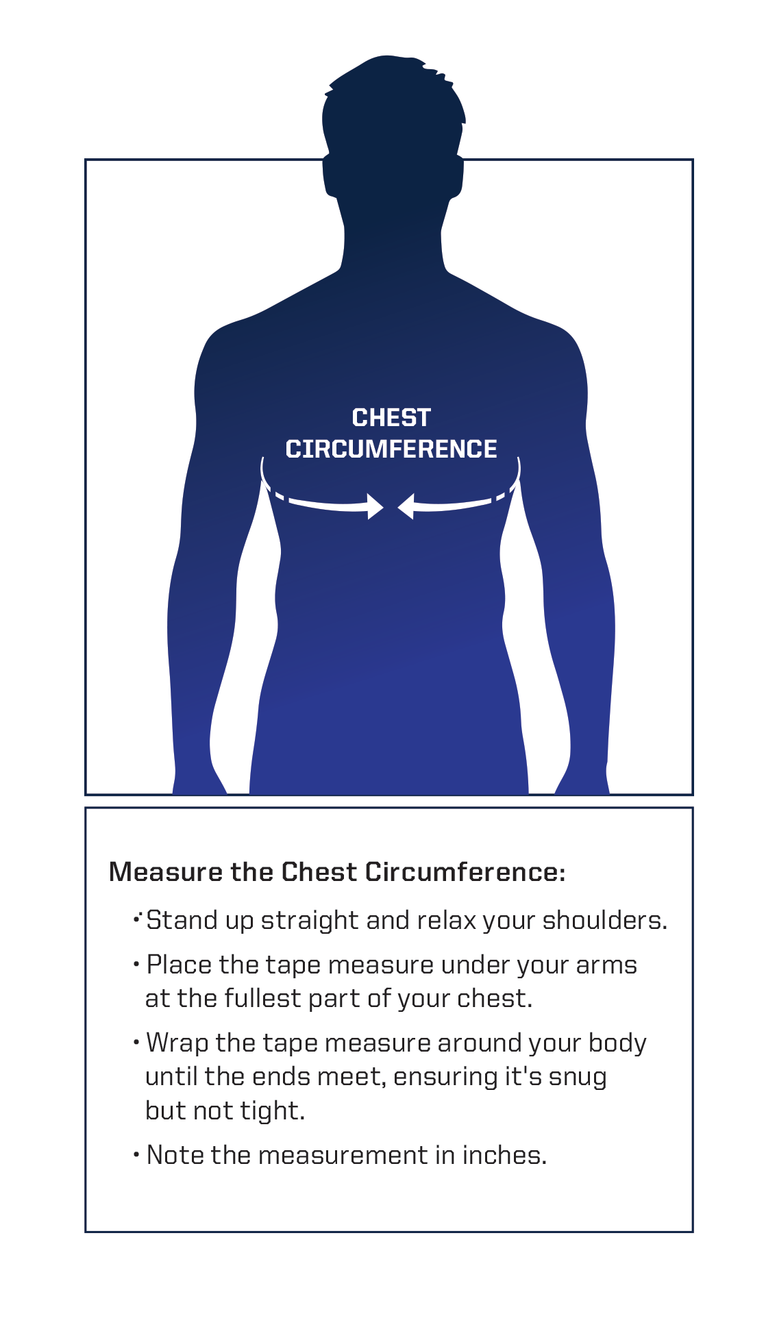 Chest Protection Sizing Graphic