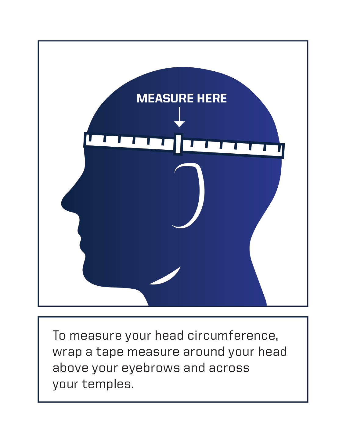 Helmet sizing measurement diagram
