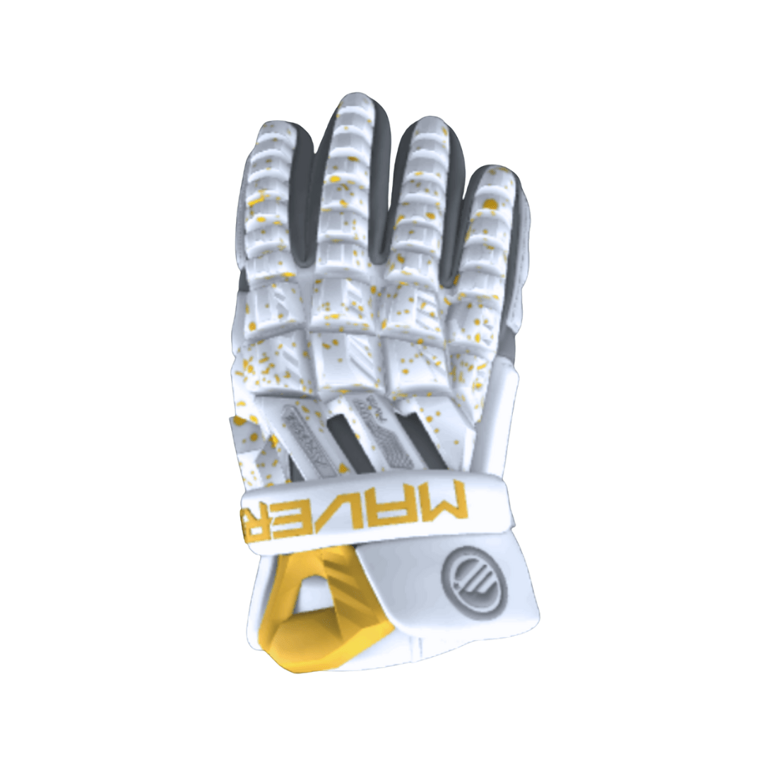 Maverik Max Lacrosse Gloves 2028 Men's Gloves Athletic Gold Splatter Lax.com