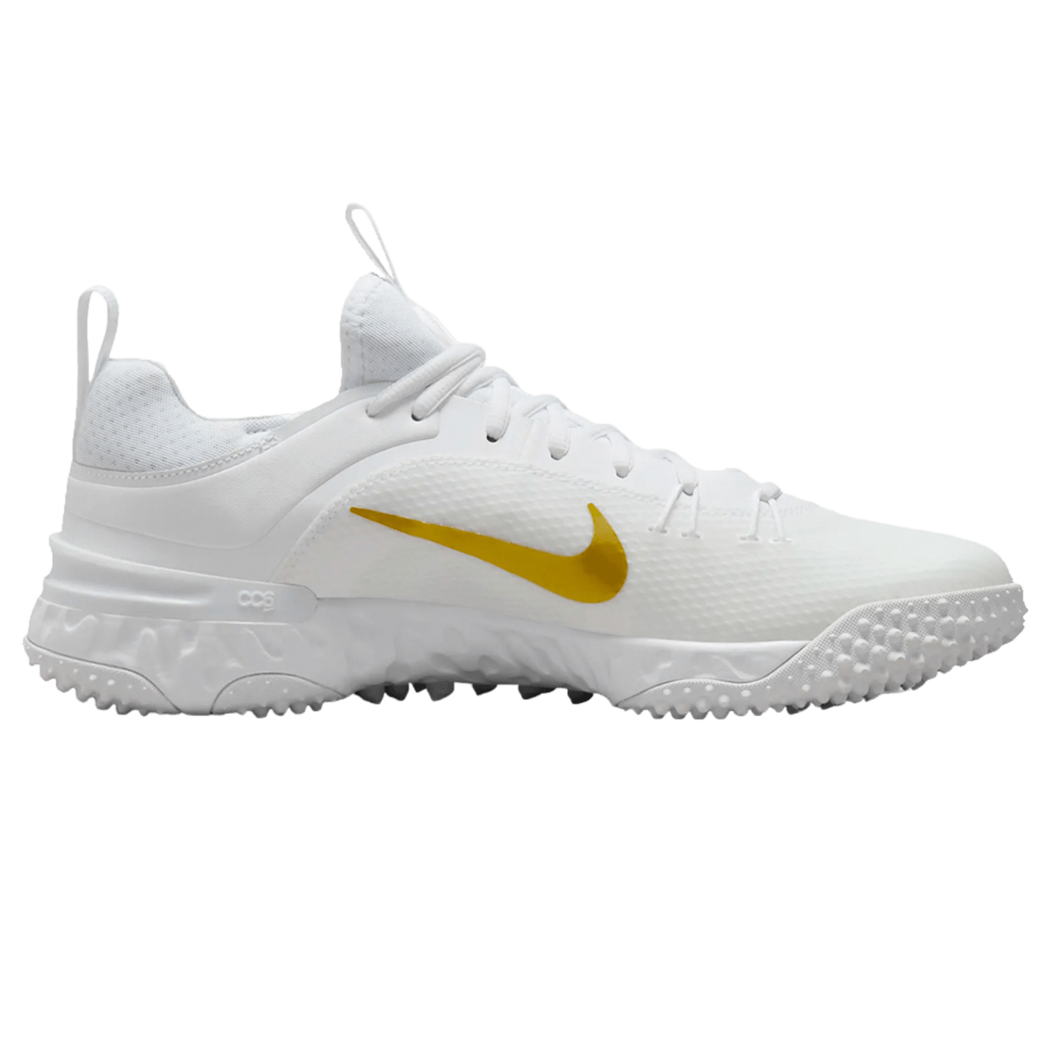 Nike Alpha Huarache 9 Elite Turf Turfs Nike - AH9ETurf - Wh/Gld - 100 - 10/11.5 White/Gold - 100 Lax.com