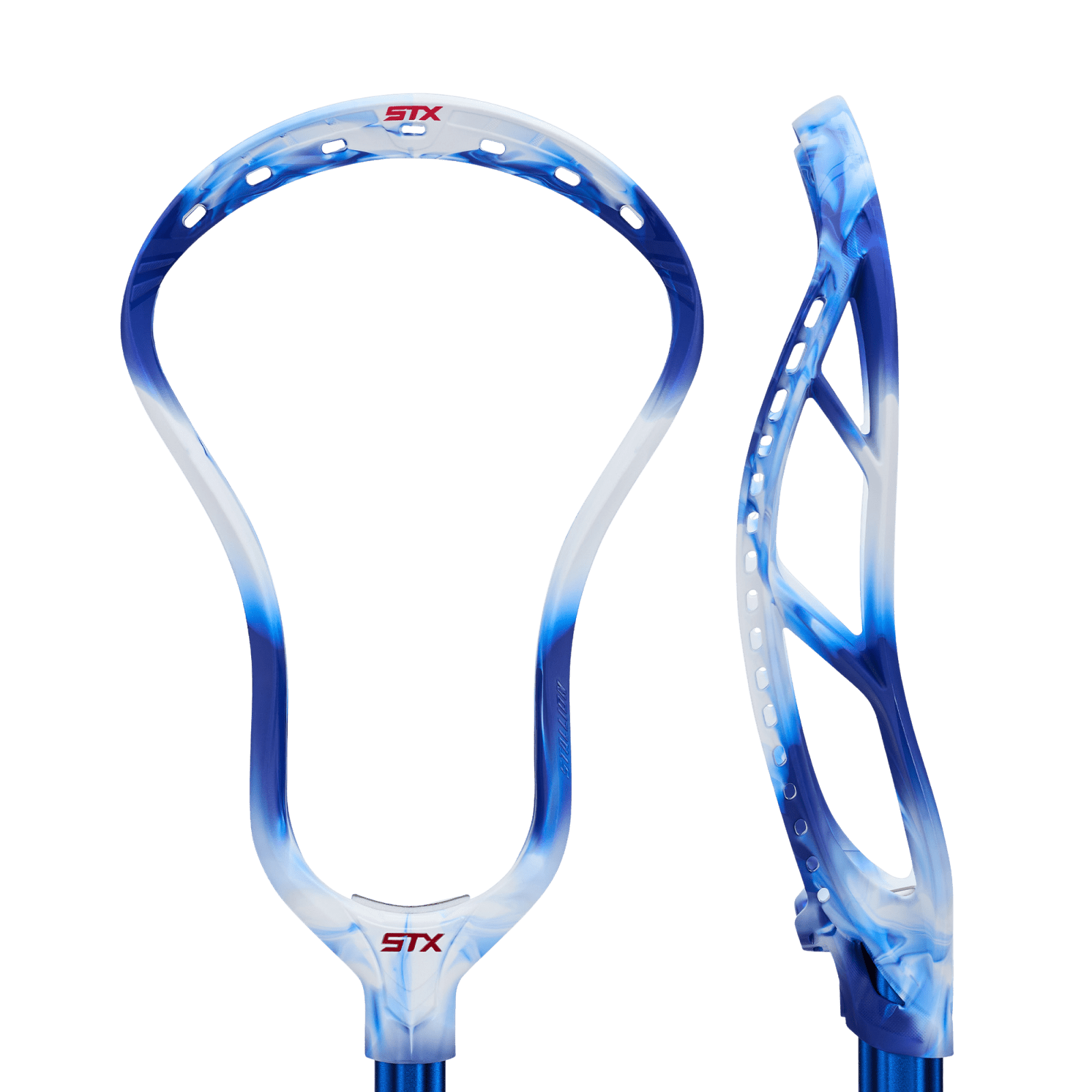 STX Stallion 1K Lacrosse Head Men's Head LE White/Royal Marble Lax.com